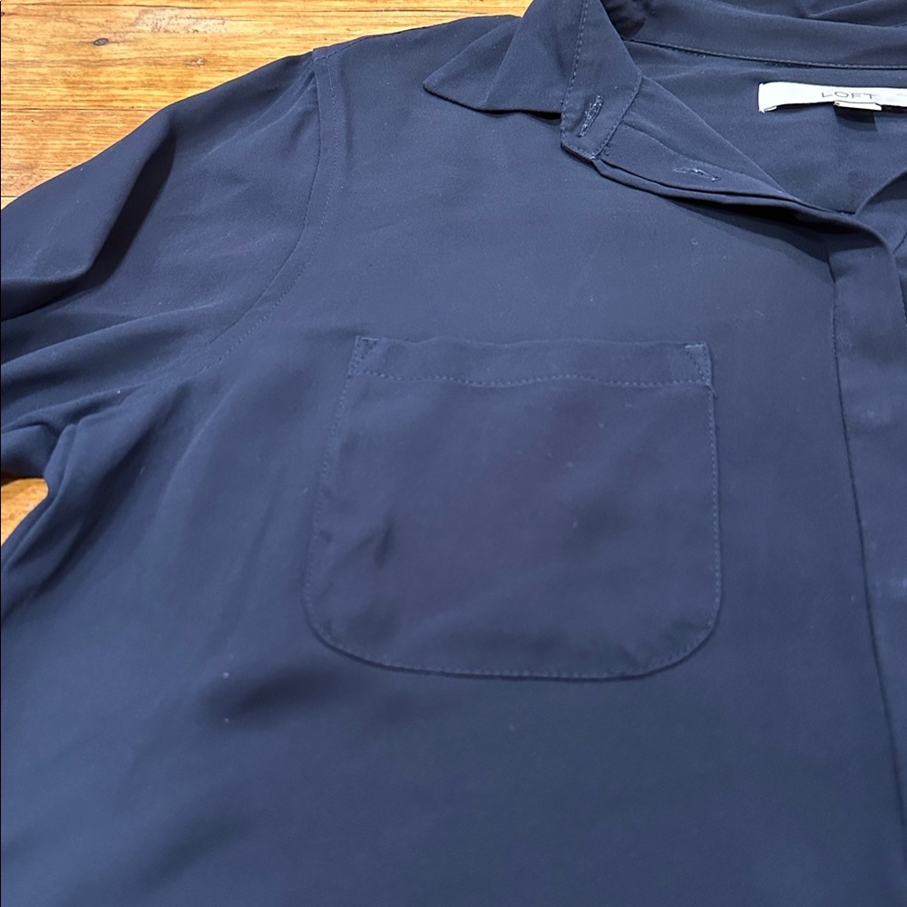 LOFT Navy Blue Tunic shirt - Medium - Picture 4 of 11